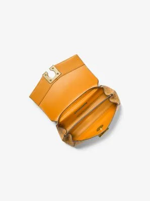 Lita Small Two-Tone Logo and Leather Crossbody Bag