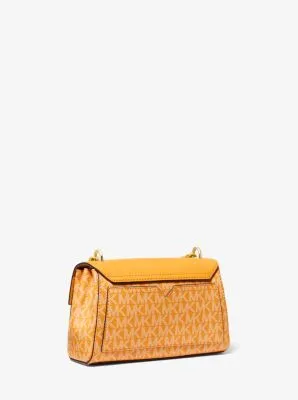 Lita Small Two-Tone Logo and Leather Crossbody Bag