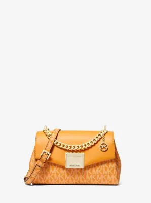 Lita Small Two-Tone Logo and Leather Crossbody Bag