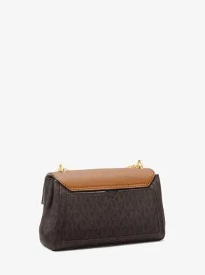 Lita Small Two-Tone Logo and Leather Crossbody Bag