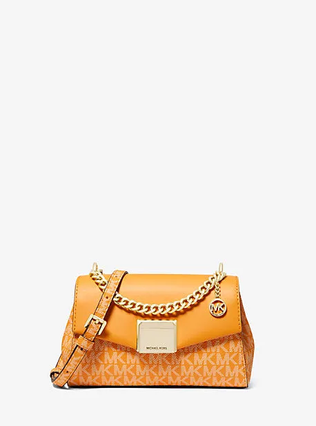 Lita Small Two-Tone Logo and Leather Crossbody Bag