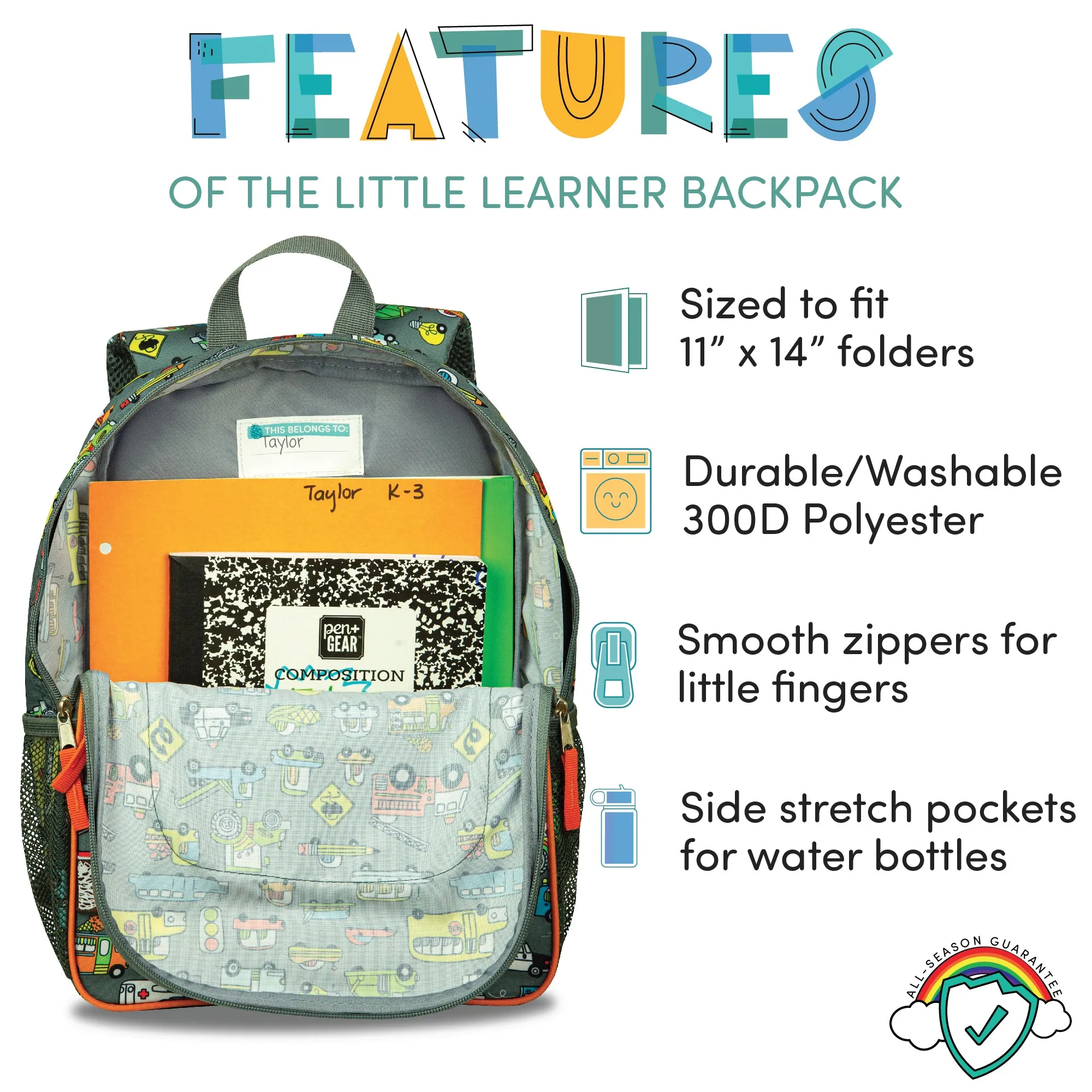 Little Learner 15" Backpack & Lunchbox Set- Rush Hour