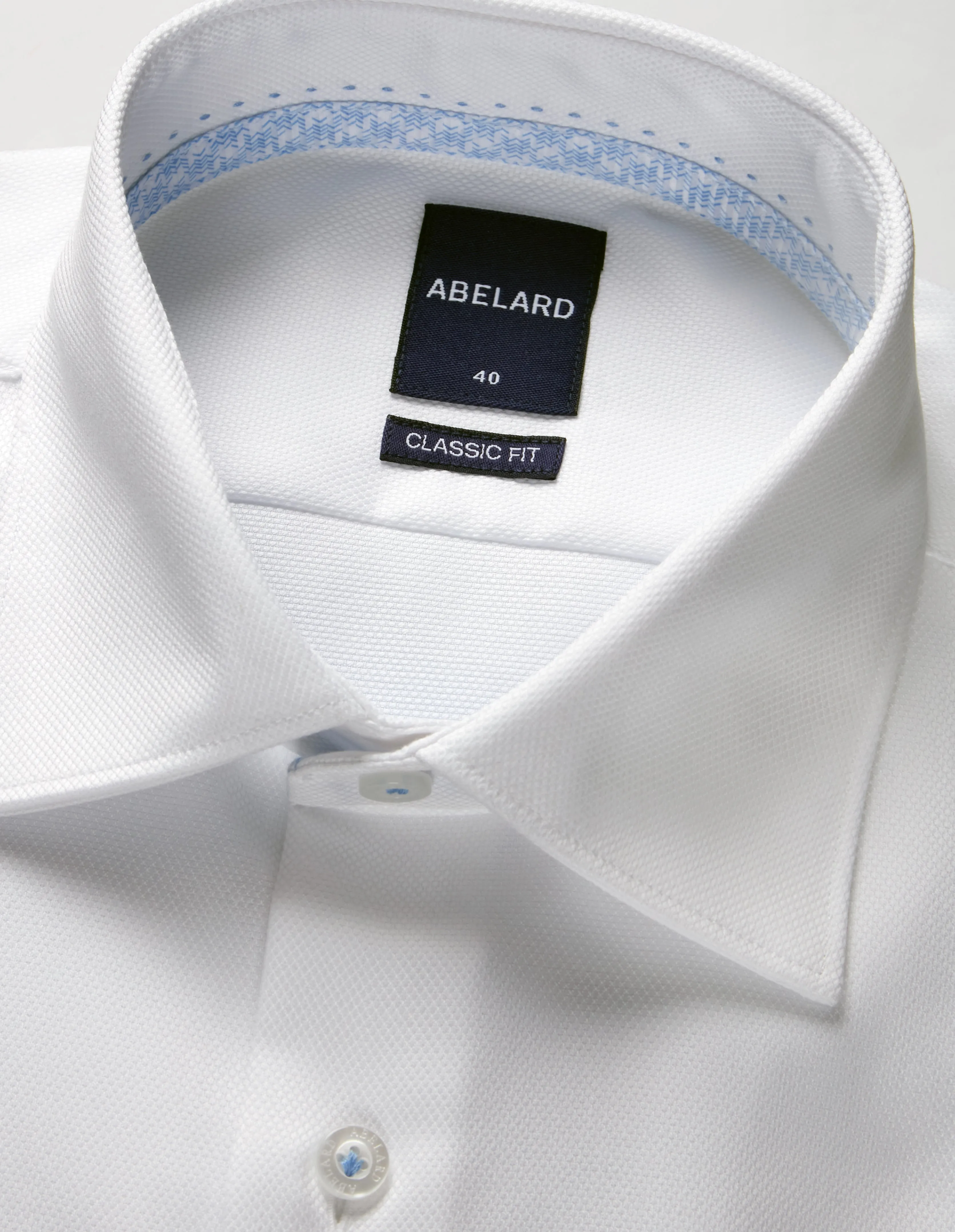 Long Sleeve Business Shirt - Textured - White