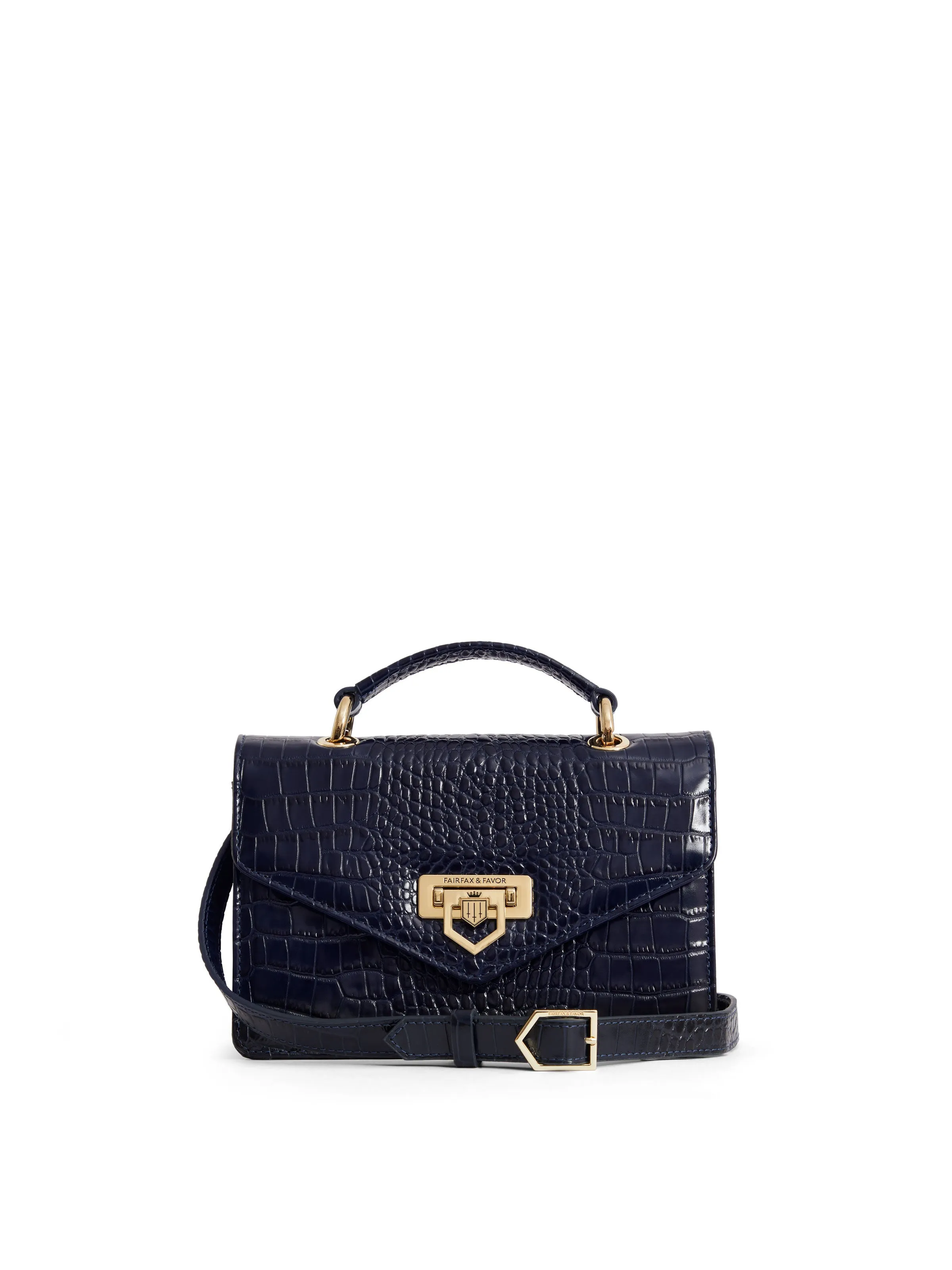 Loxley Mini Crossbody Bag - High Shine Navy Croc