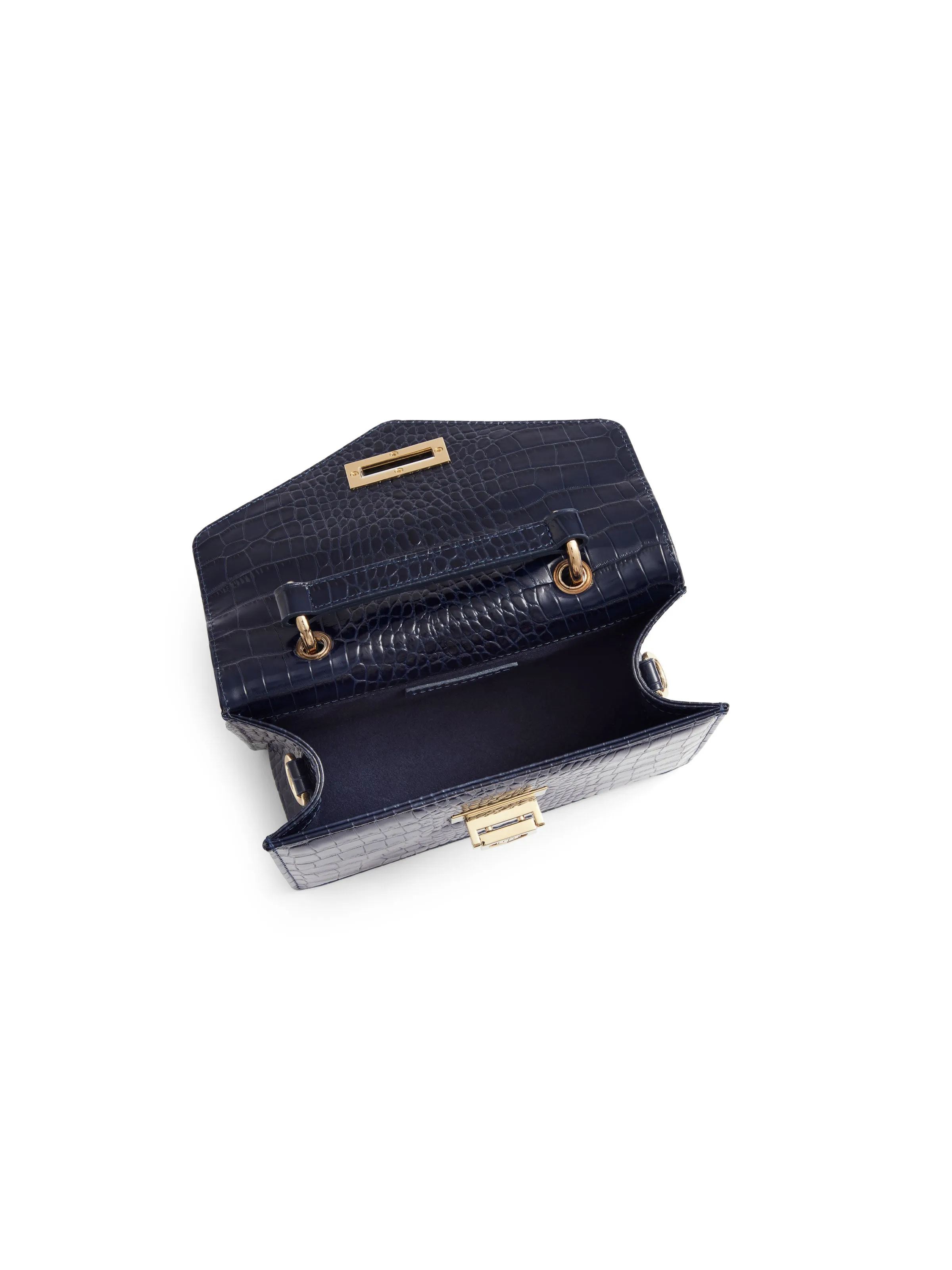 Loxley Mini Crossbody Bag - High Shine Navy Croc