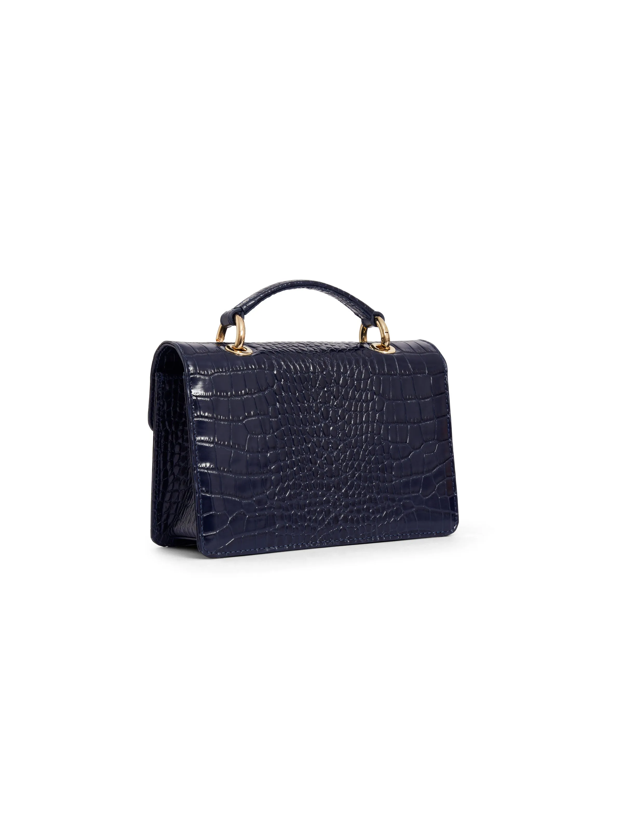 Loxley Mini Crossbody Bag - High Shine Navy Croc