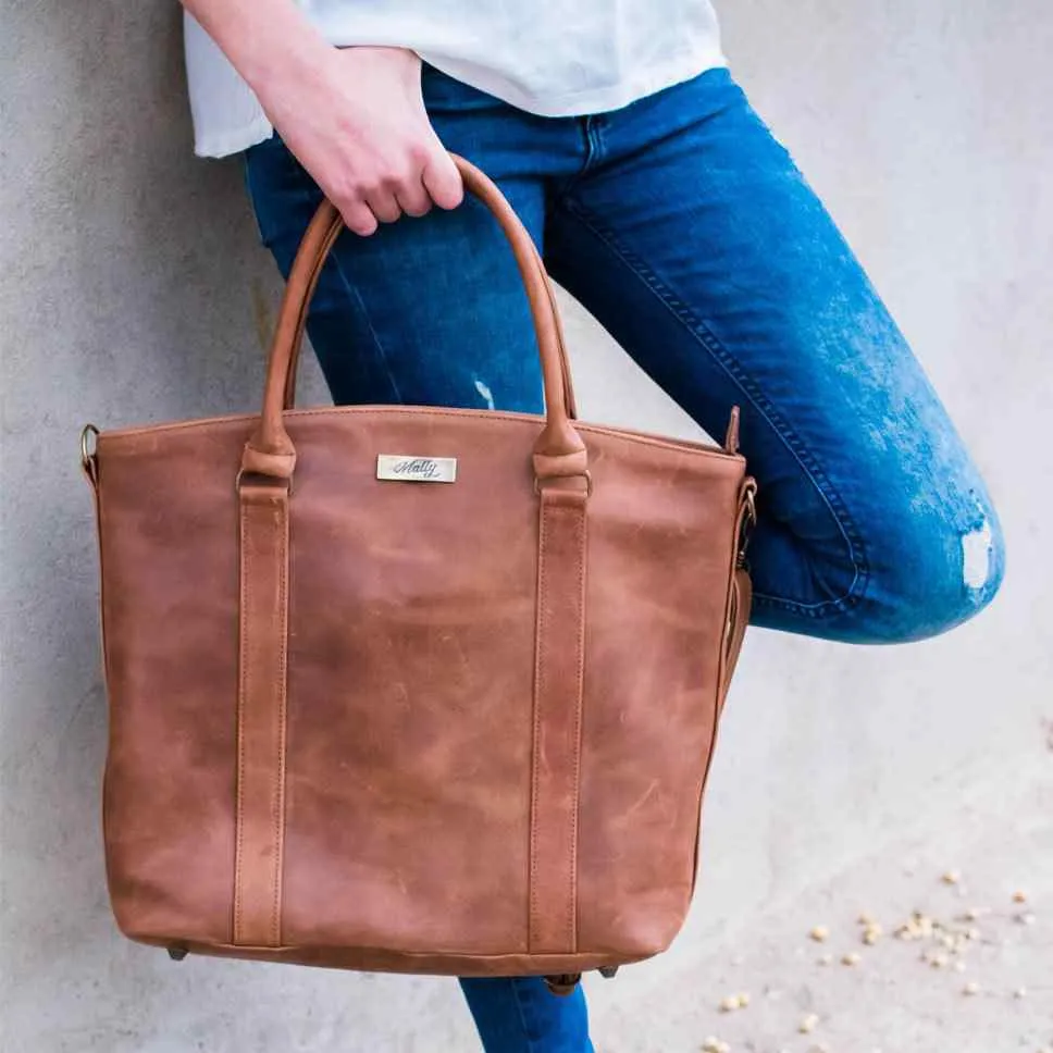 Mally Emma Leather Handbag | Toffee