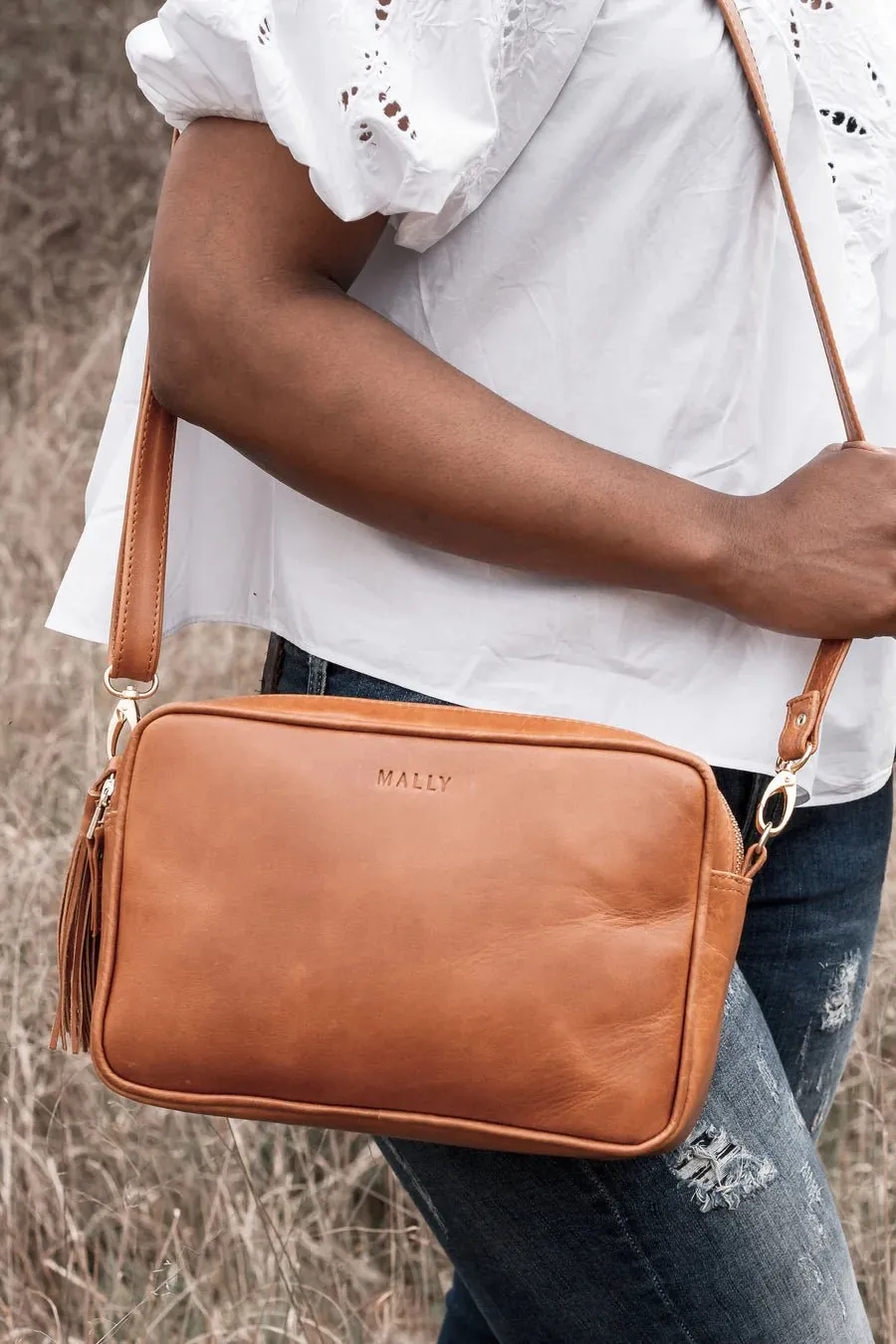 Mally Suzie Leather Sling Bag | Toffee