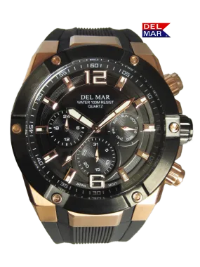 Men's Black Dial, Bronze Trim Multi-function Watch - #50396