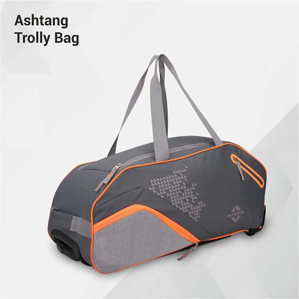 NIVIA ‘Ashtang Trolly Bag’ Grey-Orange