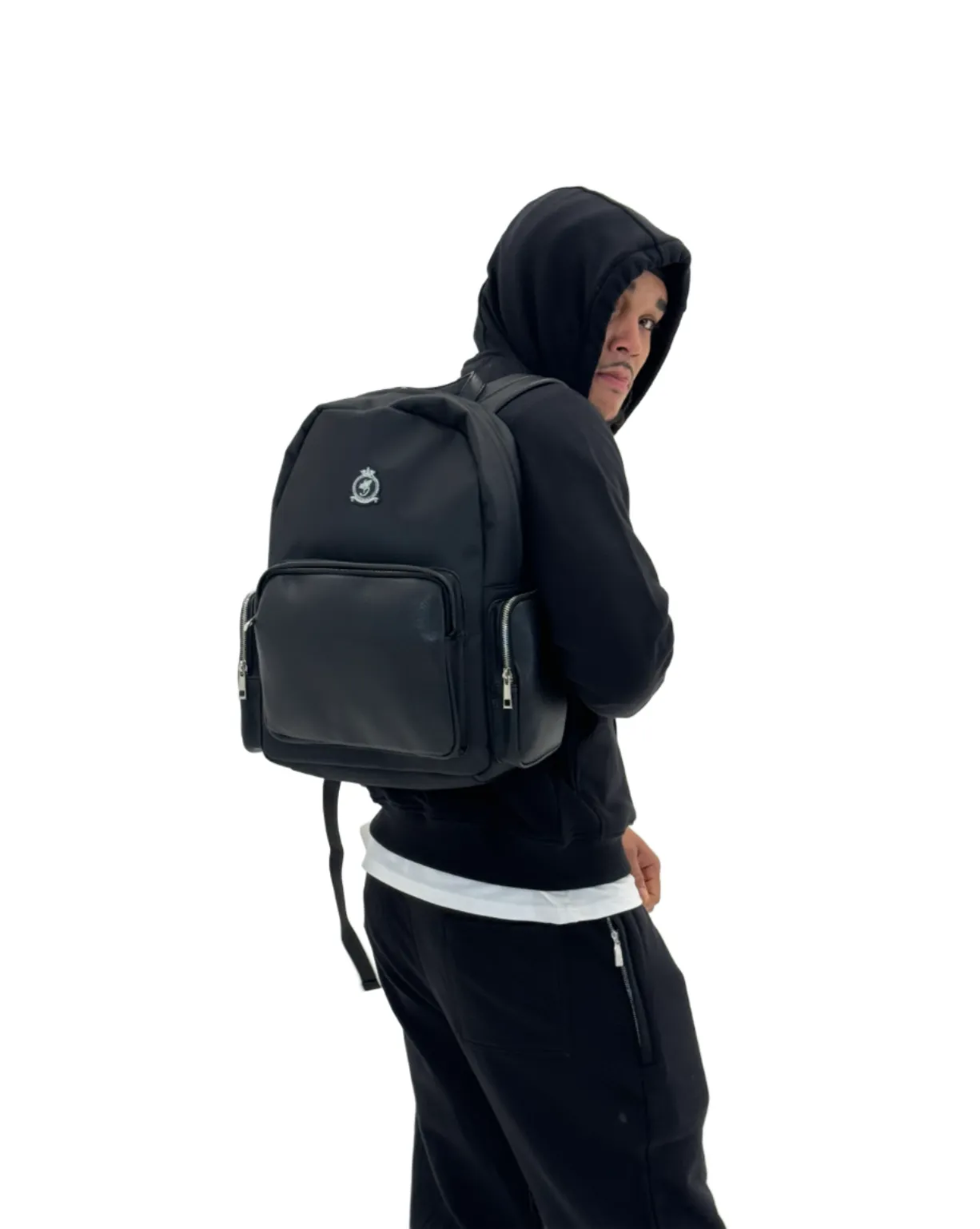 Nylon Weekender Backpack - Black