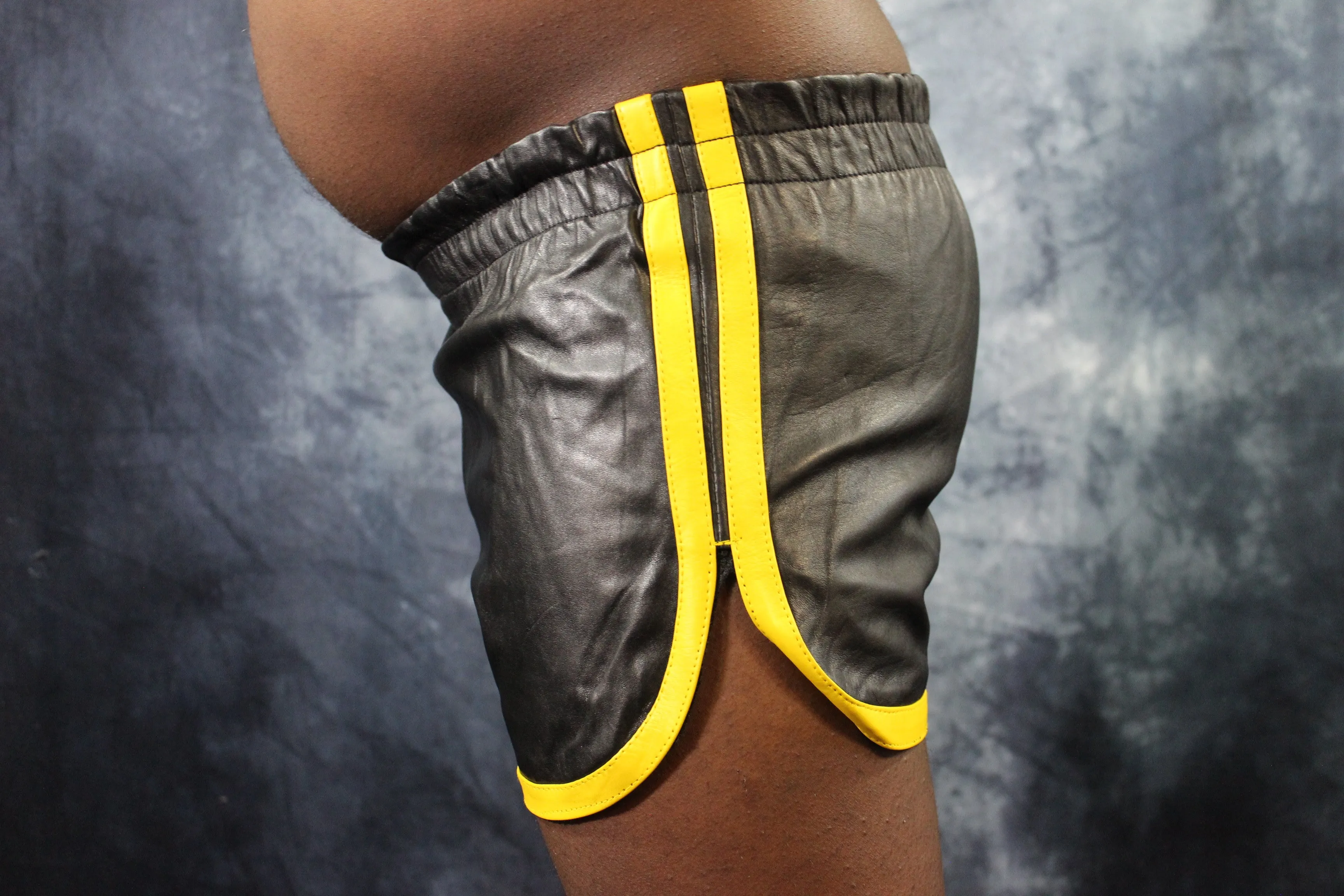 OnF Booty Shorts in Black with Yellow