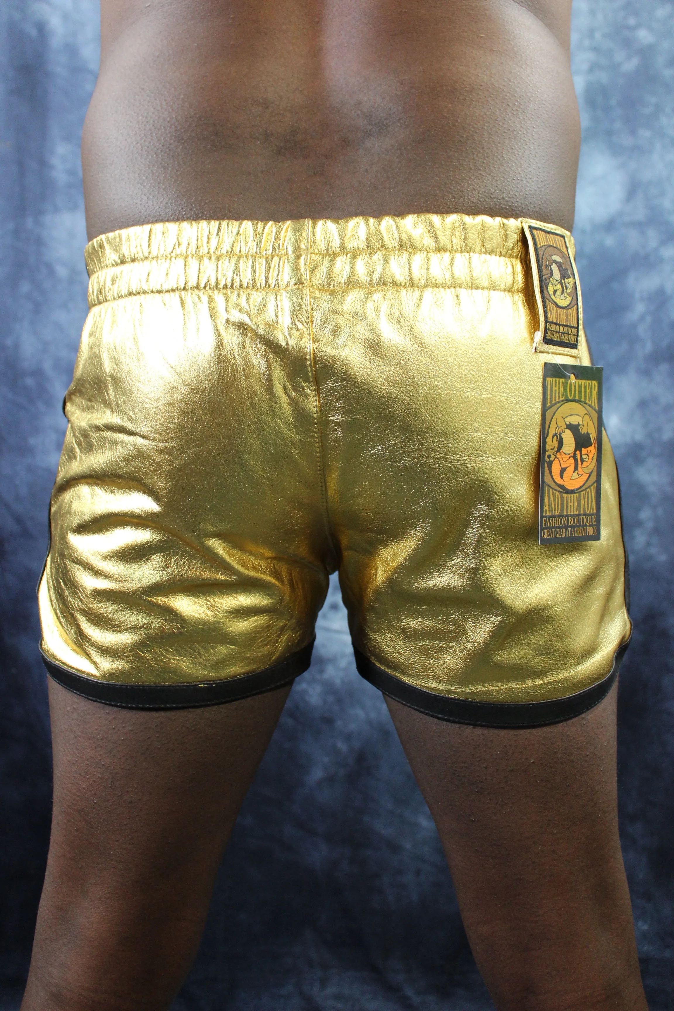 OnF Booty Shorts in Gold with Black