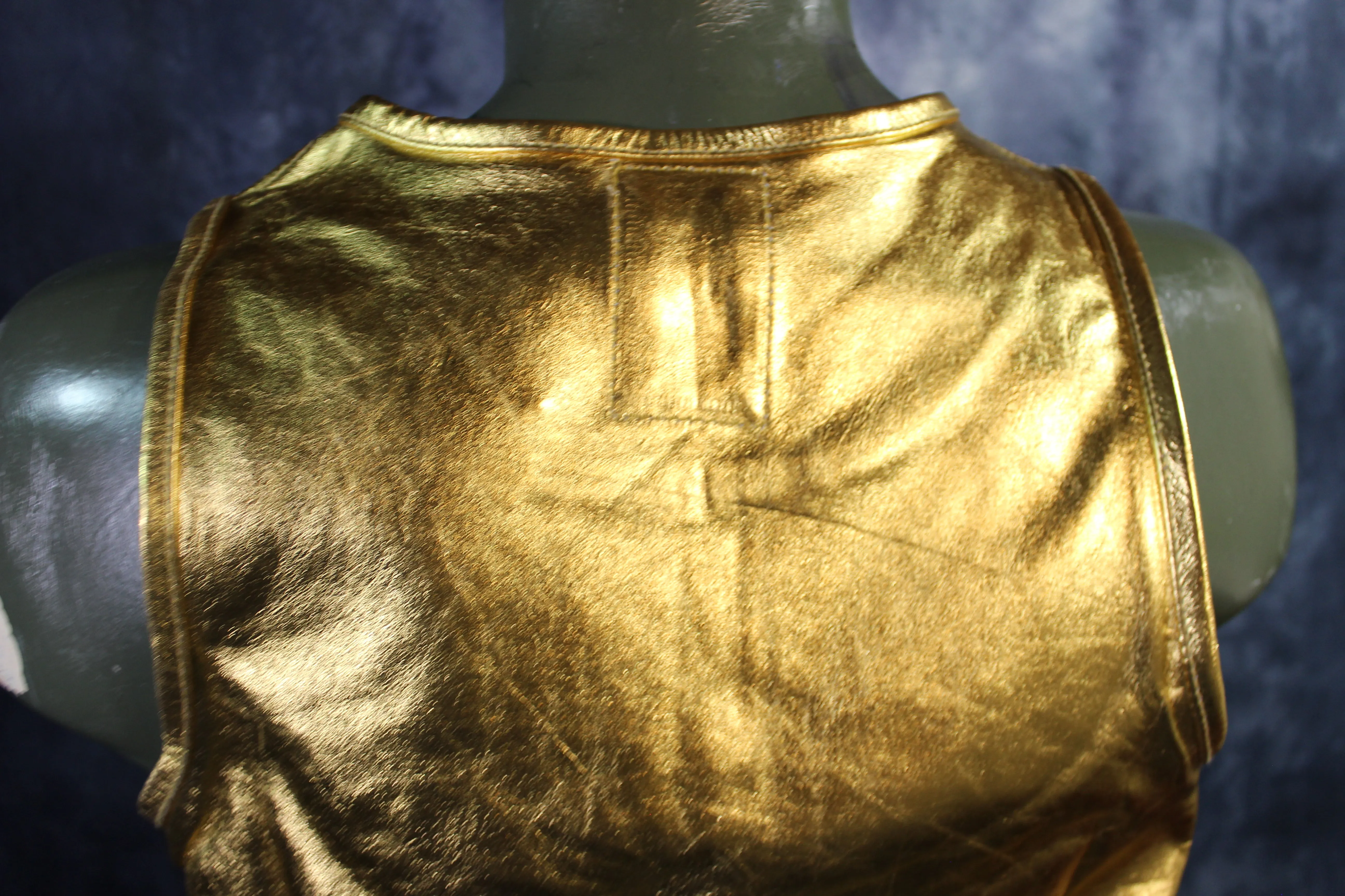 OnF Leather Tank Tops in Gold