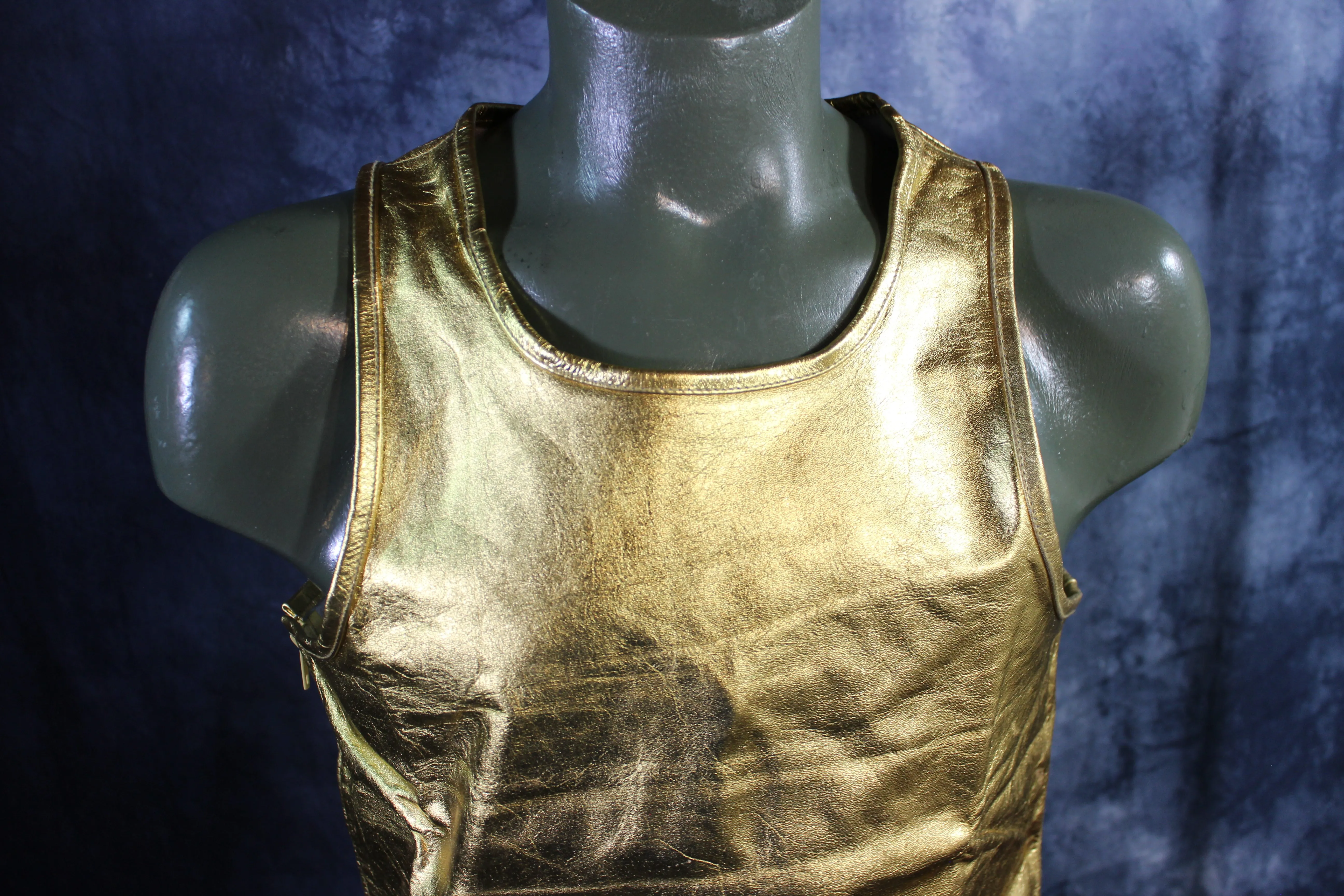 OnF Leather Tank Tops in Gold