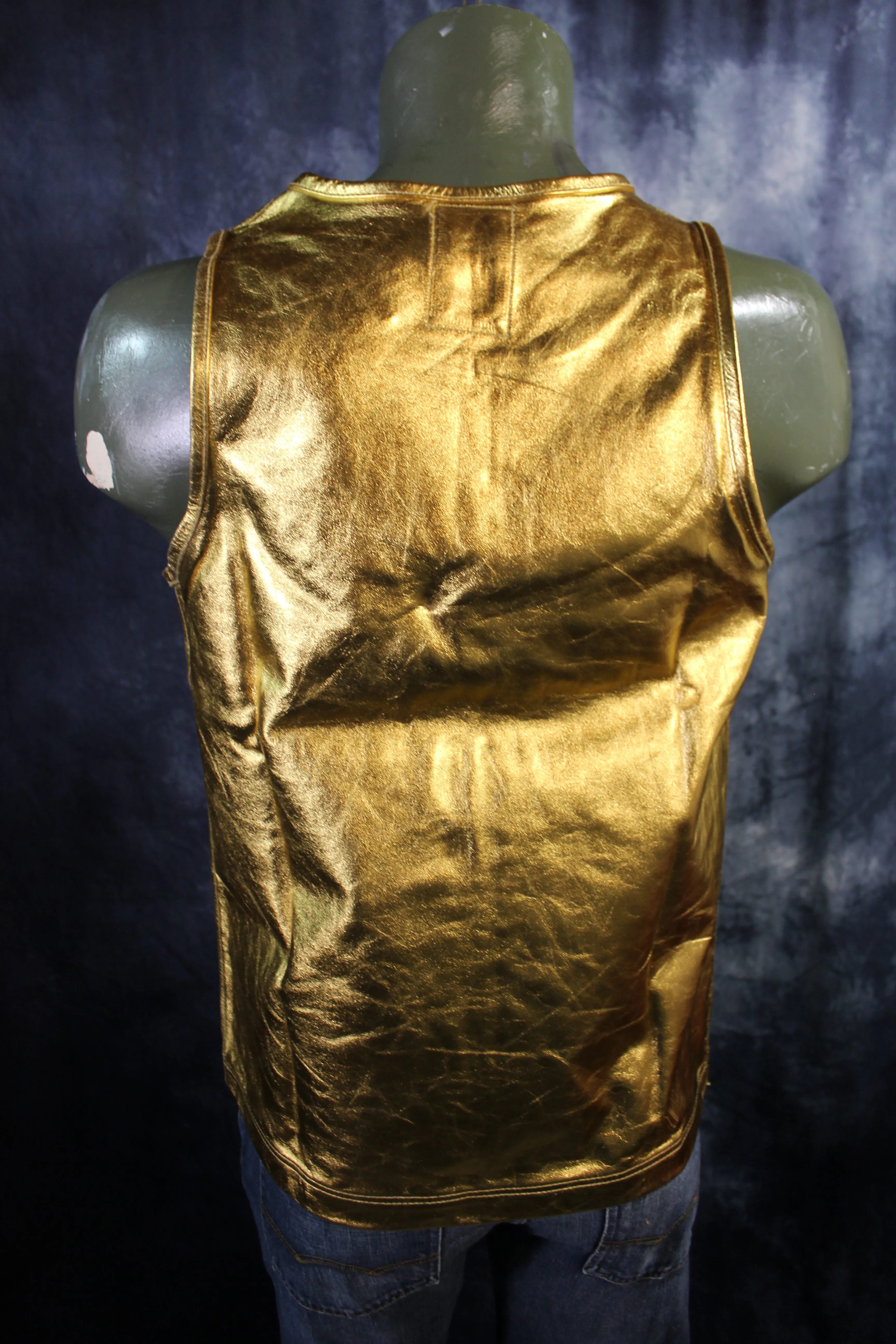 OnF Leather Tank Tops in Gold