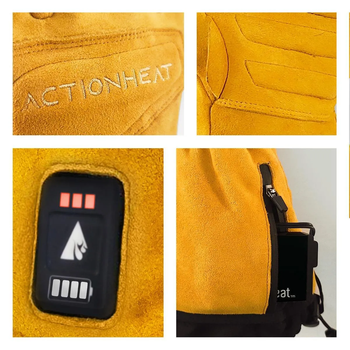 Open Box ActionHeat 7V Rugged Leather Heated Work Gloves