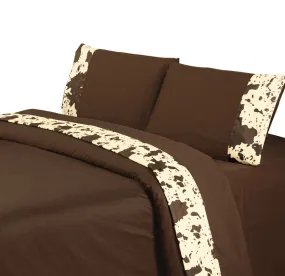 "Cowhide Chocolate" Western Sheet Set - Twin