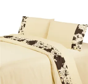 "Cowhide  Creme" Western Sheet Set - King