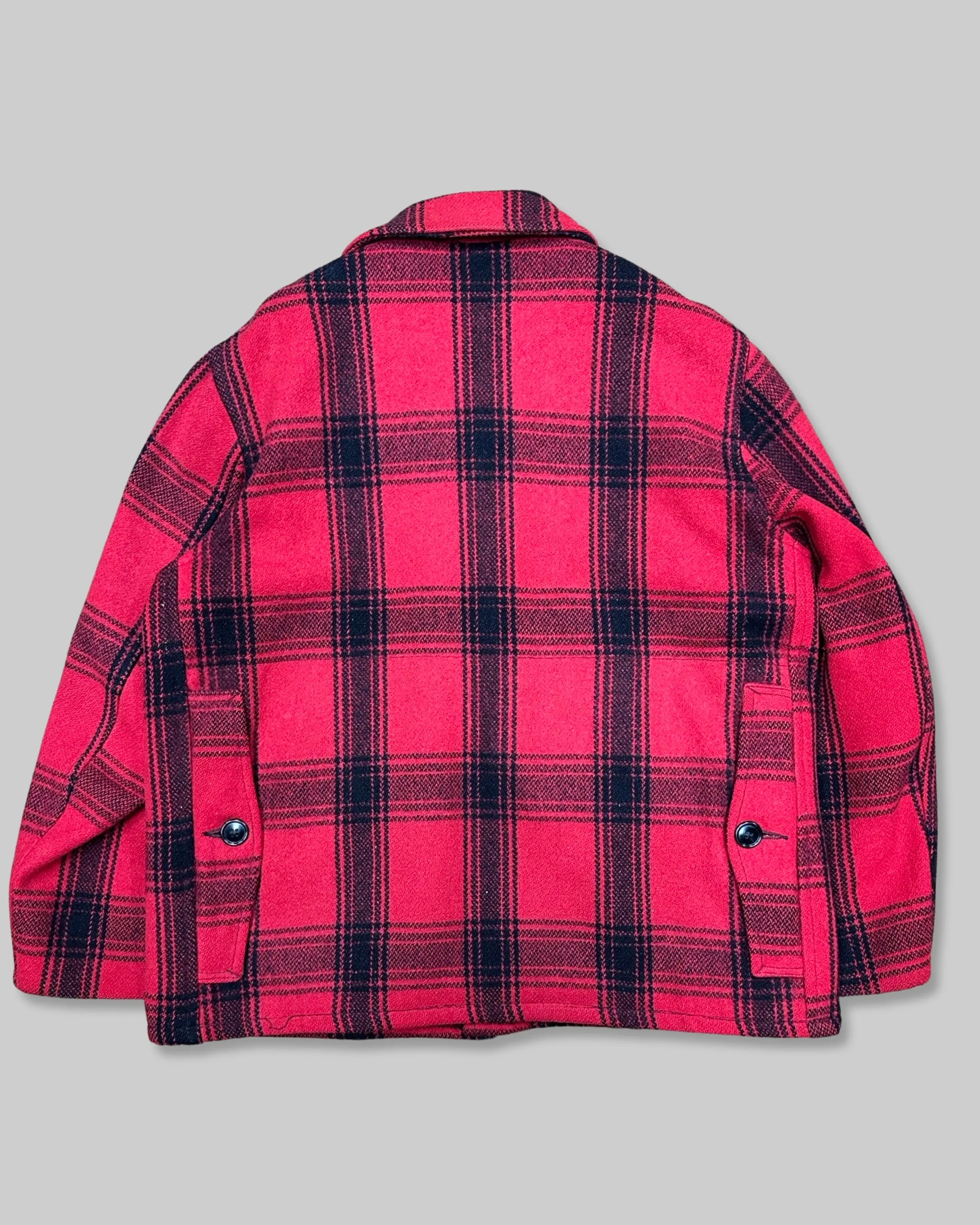 Red Black Checkered Plaid Coat