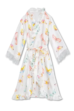 SOFIA - CHILDREN’S DRESSING GOWN WHITE BUTTERFLIES