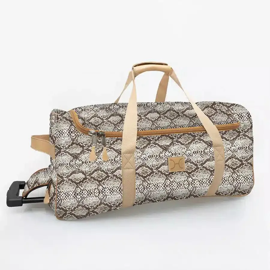 Thandana Laminated Fabric Wheeled Duffel Bag