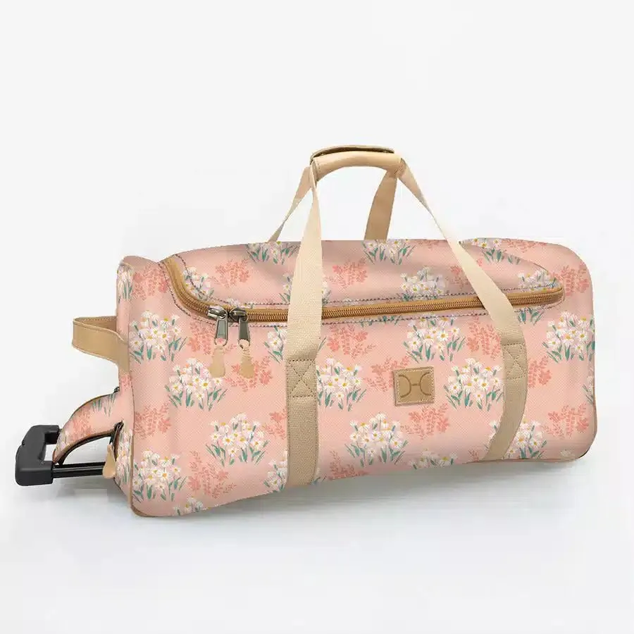 Thandana Laminated Fabric Wheeled Duffel Bag