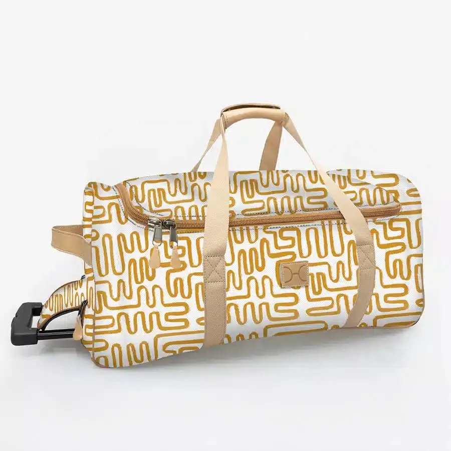 Thandana Laminated Fabric Wheeled Duffel Bag