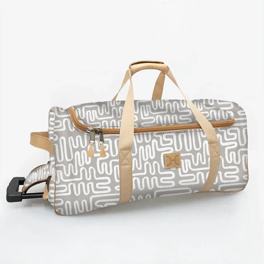 Thandana Laminated Fabric Wheeled Duffel Bag