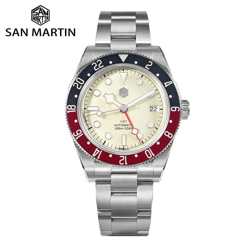 ★Weekly Deals★San Martin NH34 BB58 GMT Watch SN0109 V2