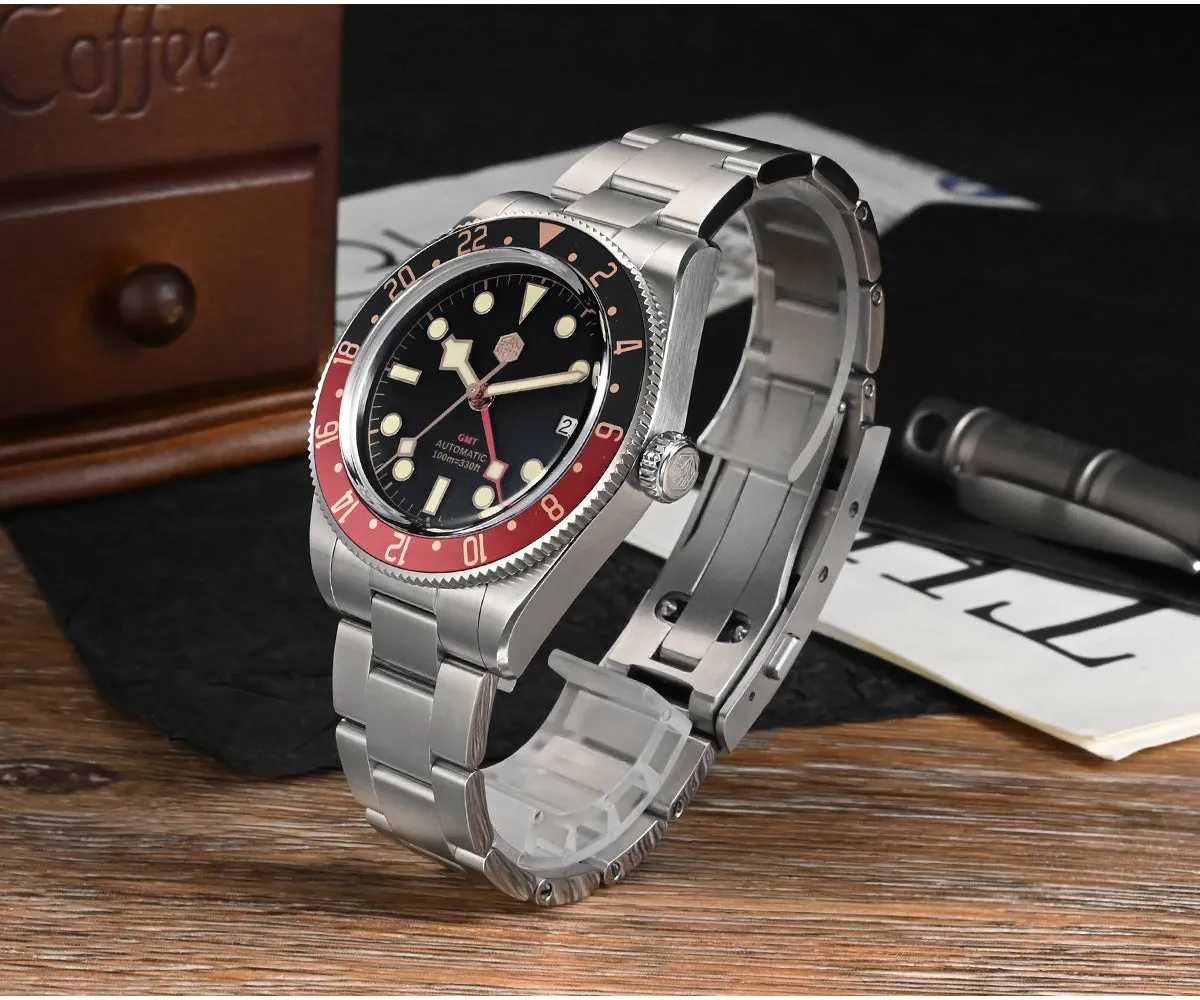 ★Weekly Deals★San Martin NH34 BB58 GMT Watch SN0109 V2