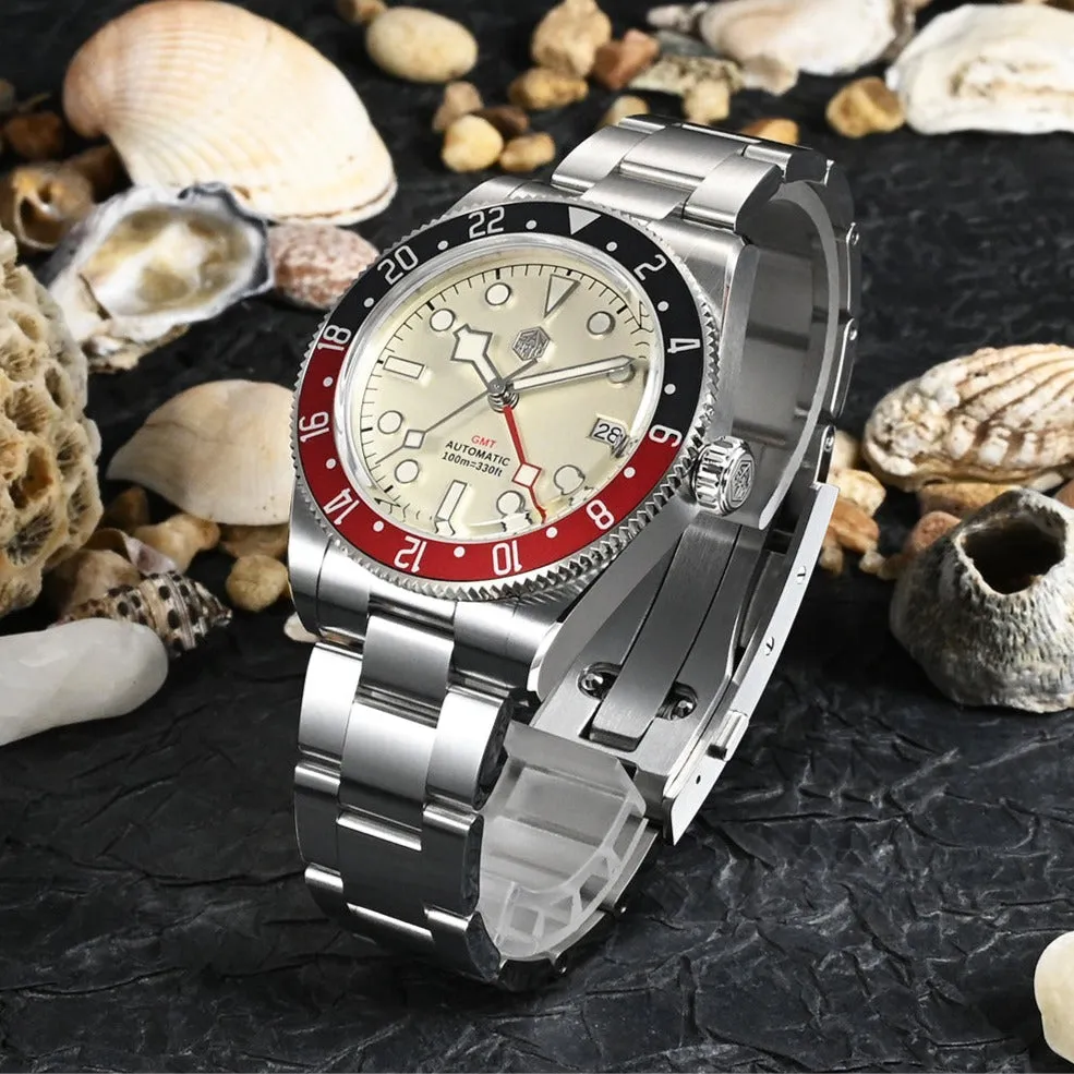 ★Weekly Deals★San Martin NH34 BB58 GMT Watch SN0109 V2